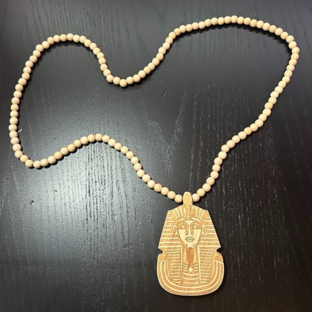 GoodWood NYC Pharaoh‎ Necklace Wooden Pendant Wooden Beaded